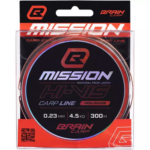 Волосінь Brain Mission Carp Line (Neon Orange) 300m 0.23mm 4.5kg, фото , изображение 2